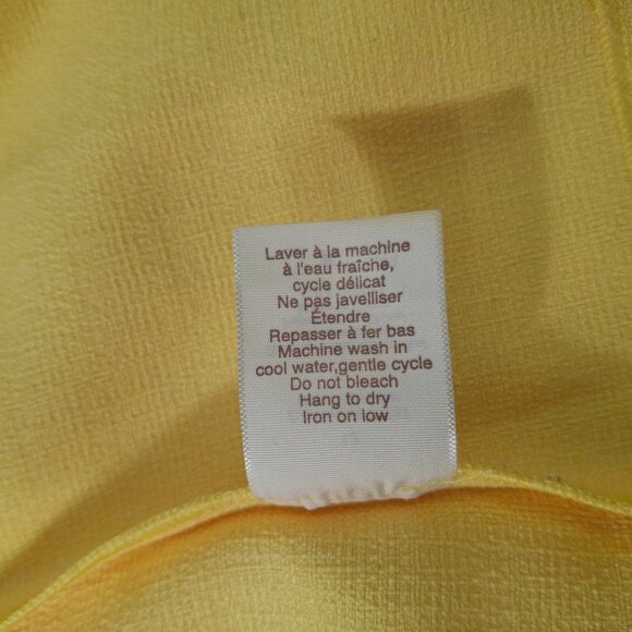 Cute Bright Yellow Light Boxy ¾ Sleeve Relaxed Blazer Jacket Sz 12 Unlined - Picture 12 of 12
